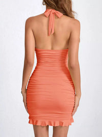 Ruched Halter Neck Bodycon Mini Dress 101001241020171 35 Gifts for Her Jerry's Apparel 