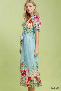 Umgee Mix Floral Border Print Midi Dress 100100450791810 66 Affordable Fashion Under $100 Jerry's Apparel 