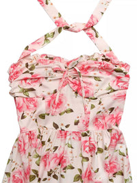 Floral Print Halter Neck Midi Dress 100100495671560 42 Women's Midi Dress Affordable Fashion Under $100 Jerry's Apparel 