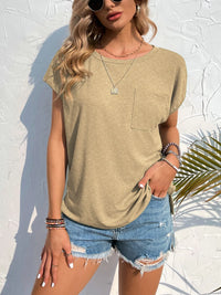Side Slit Round Neck T-Shirt