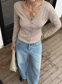 V-Neck Button-Up Cardigan 100100638036637 48 Affordable Fashion Under $100 Jerry's Apparel 