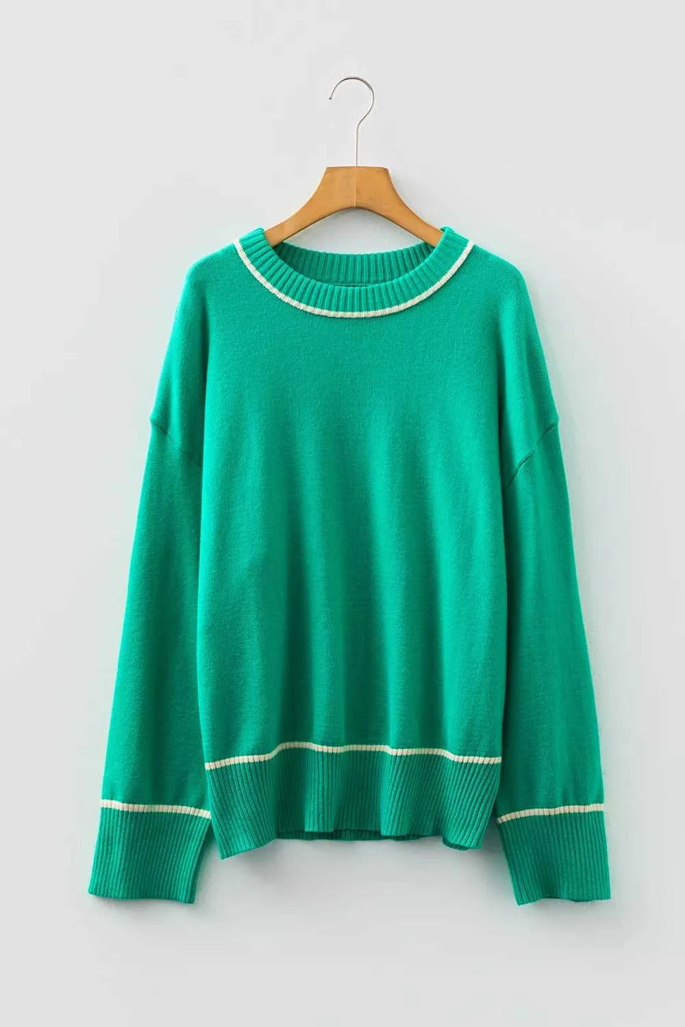 Contrast Detail Drop Shoulder Baggy Sweater 101002530632710 43 Affordable Fashion Under $100 Jerry's Apparel 