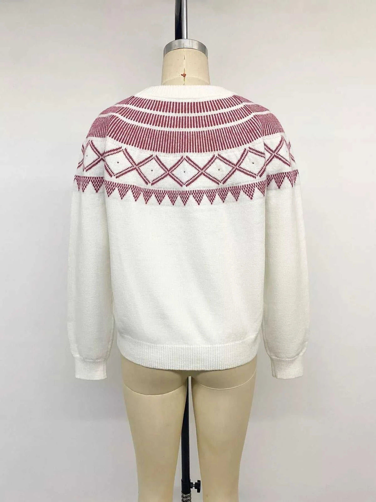 Geometric Crew Neck Knit Sweater 101002372250452 55 Affordable Fashion Under $100 Jerry's Apparel 