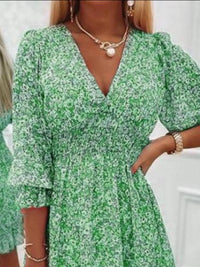 Full Size Ruffled Hem Floral Dress Plus Size