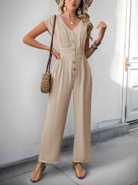 V-Neck Wide Leg Jumpsuit 100100018701016 32 Affordable Fashion Under $100 Jerry's Apparel 