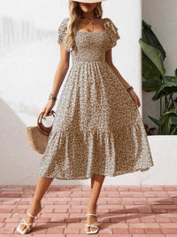 Floral Print Smocked Ruffle Sleeves Dress 100100039252836 42 Affordable Fashion Under $100 Jerry's Apparel 