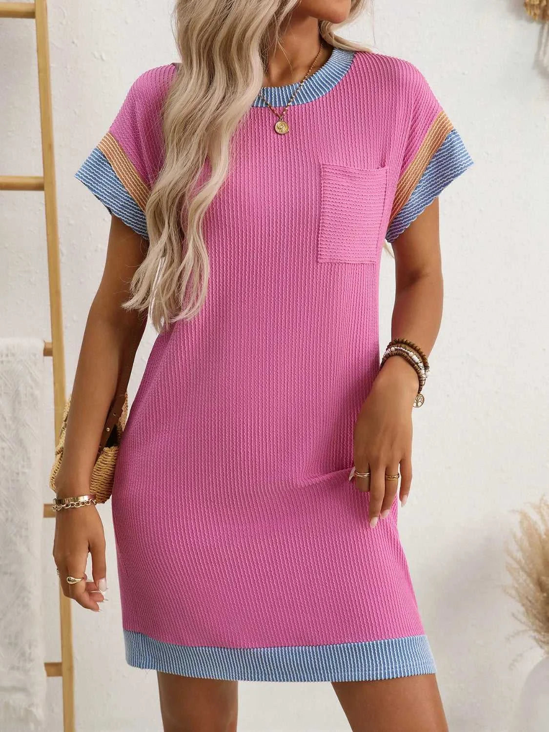 Round Neck Short Sleeve Mini Dress 100100619871757 33 Affordable Fashion Under $100 Jerry's Apparel 