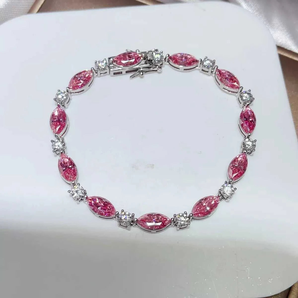 925 Sterling Silver Moissanite Bracelet 100500546311810 407 Jerry's Apparel 
