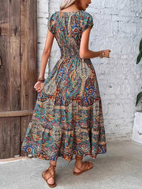 Paisley Print Cap Sleeve Maxi Dress 100100854895446 41 Affordable Fashion Under $100 Jerry's Apparel 