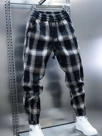 Men's Plus Size Plaid Drawstring Joggers 100400746661223 43 Affordable Fashion Under $100 Jerry's Apparel 
