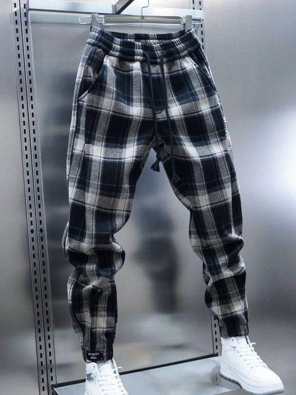 Men's Plus Size Plaid Drawstring Joggers 100400746661223 43 Affordable Fashion Under $100 Jerry's Apparel 