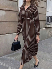 Striped Long Sleeve Belted Shirt Dress 100100507231322 37 Affordable Fashion Under $100 Jerry's Apparel 