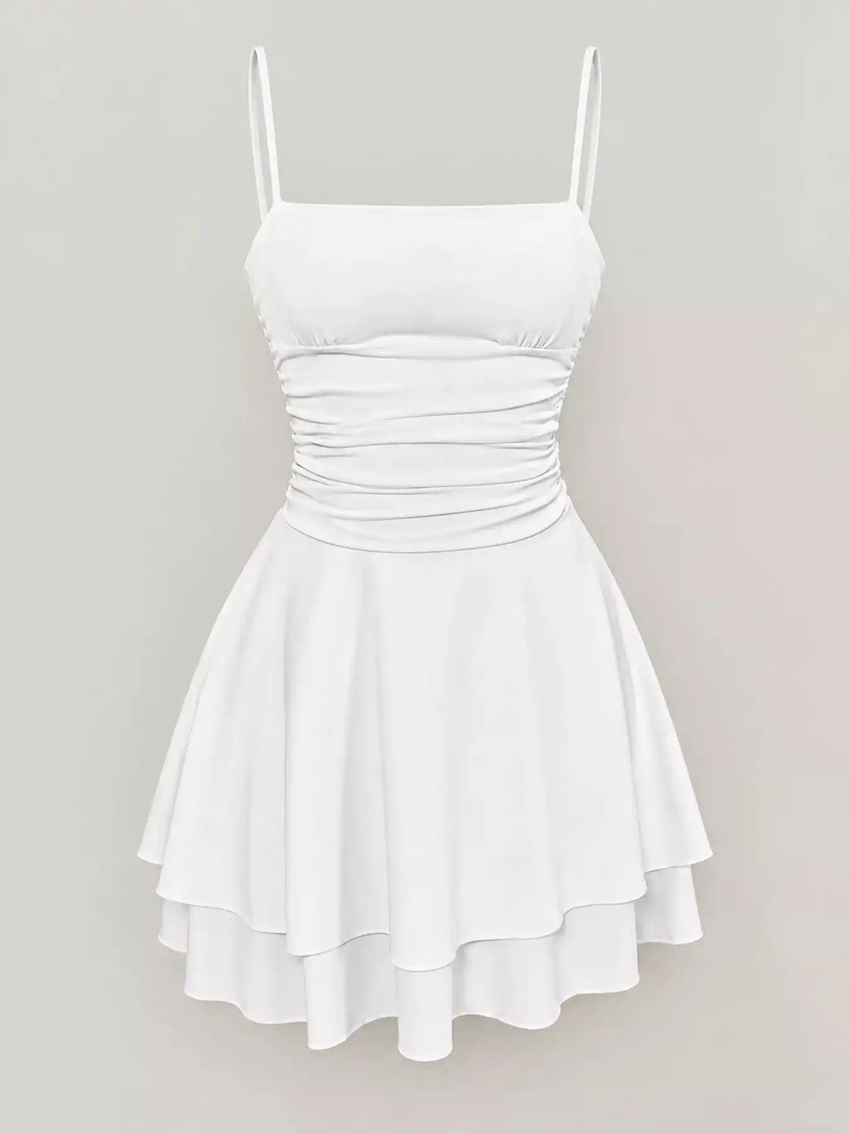 Ruched Spaghetti Strap Layered Mini Dress 101001361310686 33 Women's Dress Gifts for Her Jerry's Apparel 
