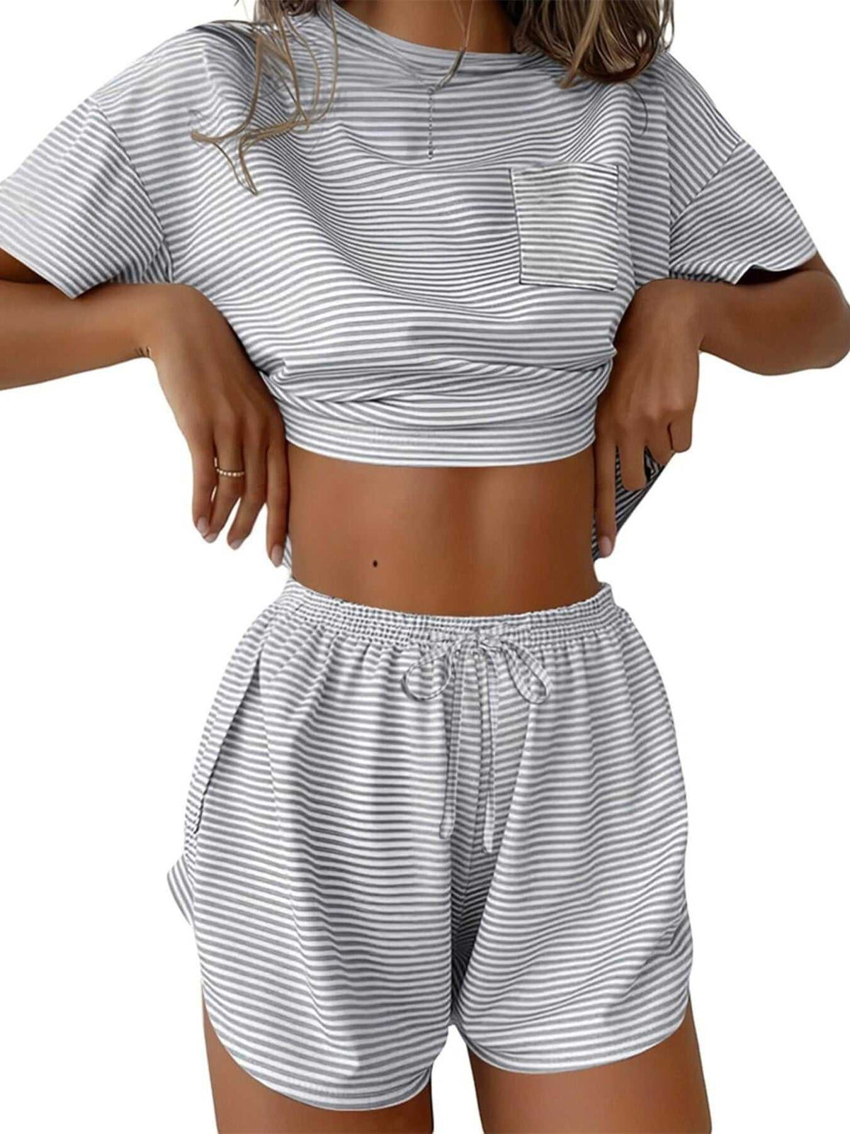 Printed Round Neck Tee and Shorts Set 100100695671655 31 Affordable Fashion Under $100 Jerry's Apparel 