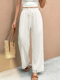 Lace Trim Wide Leg Pants 100100538530343 34 Affordable Fashion Under $100 Jerry's Apparel 