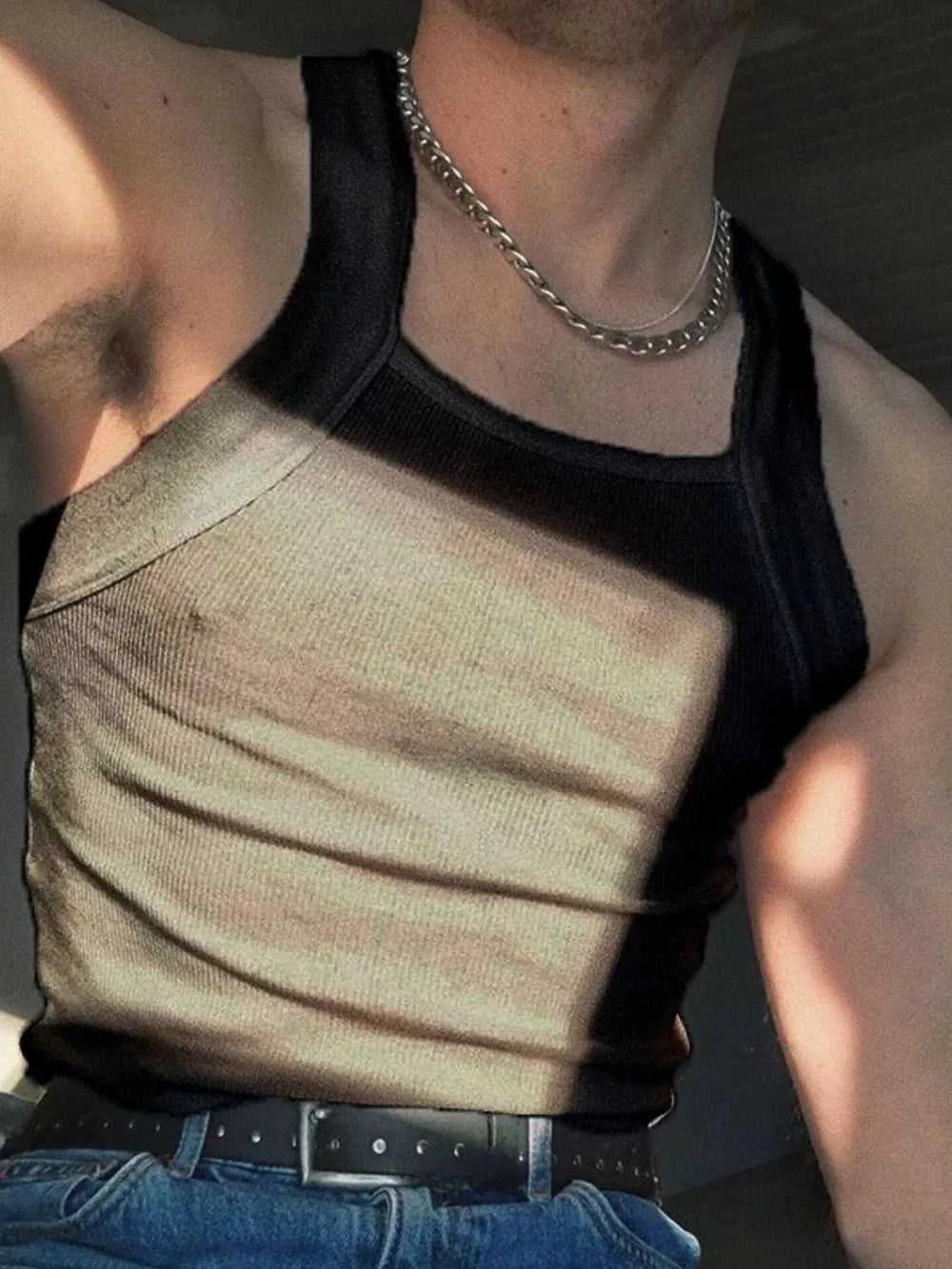 Men's Full Size Square Neck Wide Strap Tank Plus Size 100400453861883 34 Affordable Fashion Under $100 Jerry's Apparel 