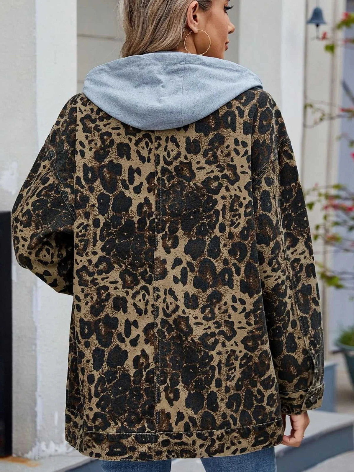 Oversized Button Up Denim Jacket with Hood 100100876233269 72 Affordable Fashion Under $100 Jerry's Apparel 