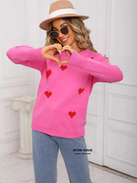 Valentine's Day Heart Print Round Neck Sweater 100100226503110 49 Affordable Fashion Under $100 Jerry's Apparel 