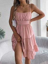 Smocked Back Tiered Cami Dress