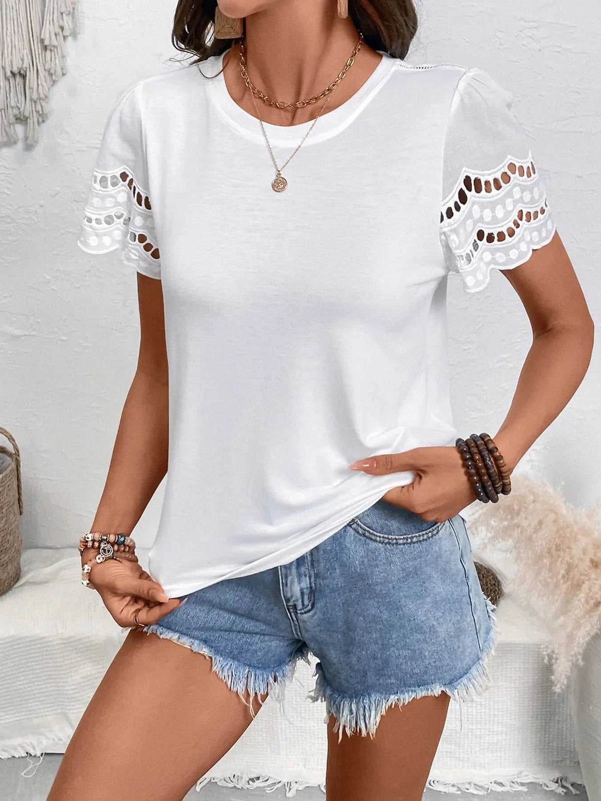 Hollow Out Short Sleeve Blouse 100100783396303 27 Affordable Fashion Under $100 Jerry's Apparel 