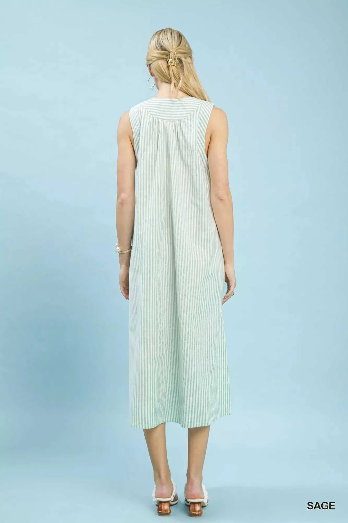 Umgee Chevron Stripe Sleeveless Midi Dress 100100039681638 62 Affordable Fashion Under $100 Jerry's Apparel 