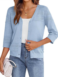 Button Up 3/4 Sleeve Cardigan 100100159971784 37 Affordable Fashion Under $100 Jerry's Apparel 