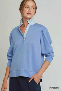 Umgee Stripe Ruffle Neck Long Sleeve Top 100100147251030 47 Affordable Fashion Under $100 Jerry's Apparel 