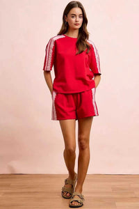 BiBi French Terry Side Lace Detail Short Sleeves Top 100100237661933 42 Affordable Fashion Under $100 Jerry's Apparel 