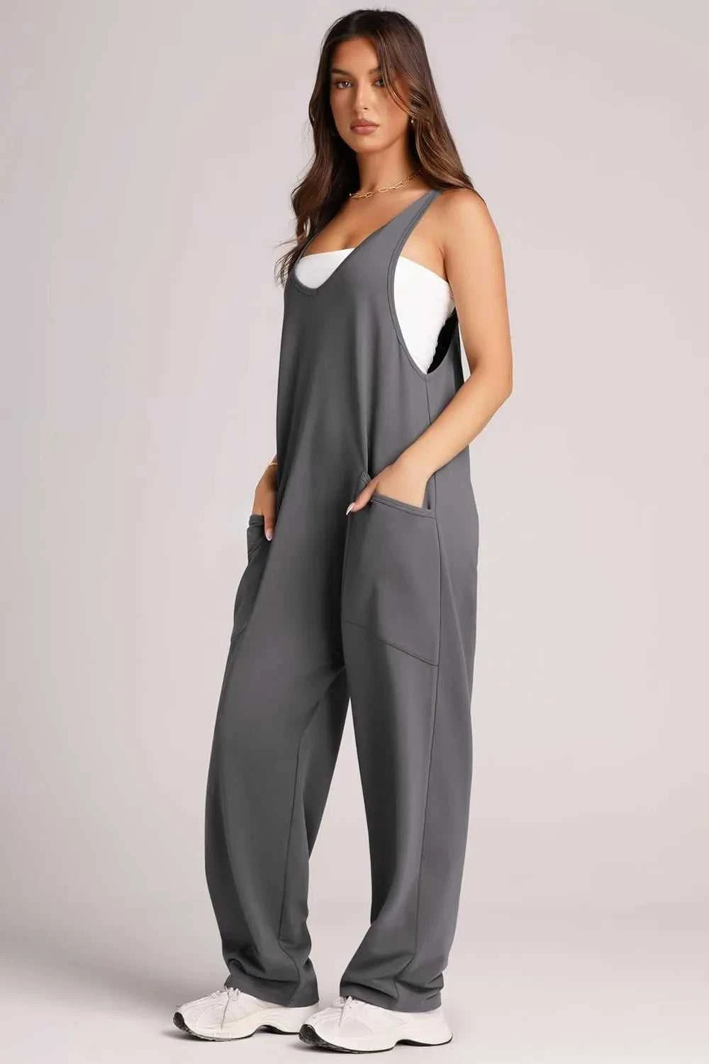 Lovelet Wide Strap Jumpsuit with Pockets 100100197263170 33 Affordable Fashion Under $100 Jerry's Apparel 
