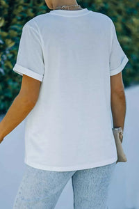Round Neck Rolled Sleeve T-Shirt 100100679191849 23 Affordable Fashion Under $100 Jerry's Apparel 