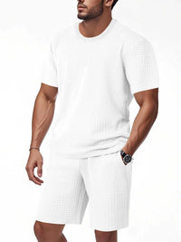 Men's Full Size Textured Round Neck Top and Shorts Set Plus SIze 100400215692578 39 Affordable Fashion Under $100 Jerry's Apparel 