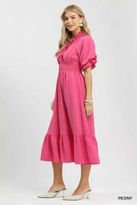Umgee Ruffle V-Neck Midi Dress 100100700681782 62 Affordable Fashion Under $100 Jerry's Apparel 