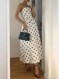 Polka Dot Strapless Midi Dress 100100560352831 30 Affordable Fashion Under $100 Jerry's Apparel 