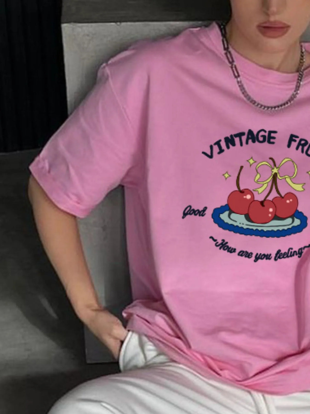Plus Size Fruit Graphic Round Neck T-Shirt