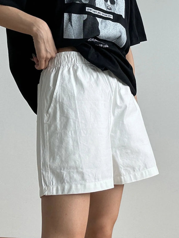 Elastic Waist Casual Shorts
