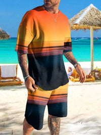Men's Full Size Printed Short Sleeve Tee and Shorts Set Plus Size 100400088855372 29 Affordable Fashion Under $100 Jerry's Apparel 