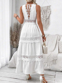 Full Size Lace Tied Swiss Dot Sleeveless Maxi Dress Plus Size 100100664763074 47 Affordable Fashion Under $100 Jerry's Apparel 