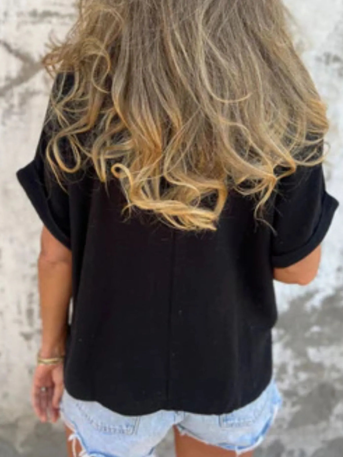 Full Size Loose Fit Short Sleeve T-Shirt Plus Size