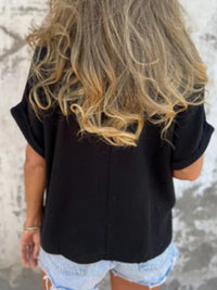 Full Size Loose Fit Short Sleeve T-Shirt Plus Size