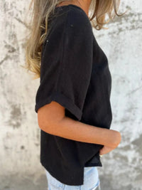 Full Size Loose Fit Short Sleeve T-Shirt Plus Size
