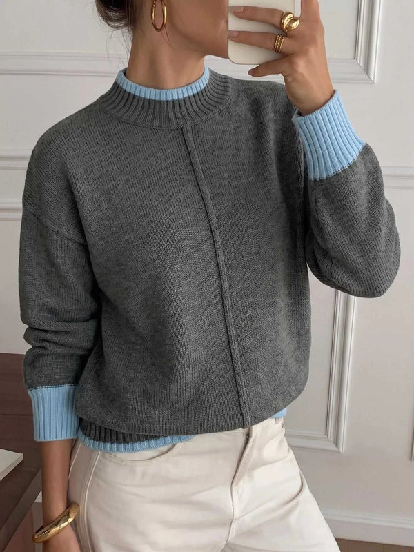 Contrast Trim Crew Neck Sweater 101002961234893 51 Affordable Fashion Under $100 Jerry's Apparel 