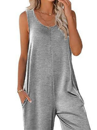 Sleeveless Wide Leg Casual Jumpsuit
