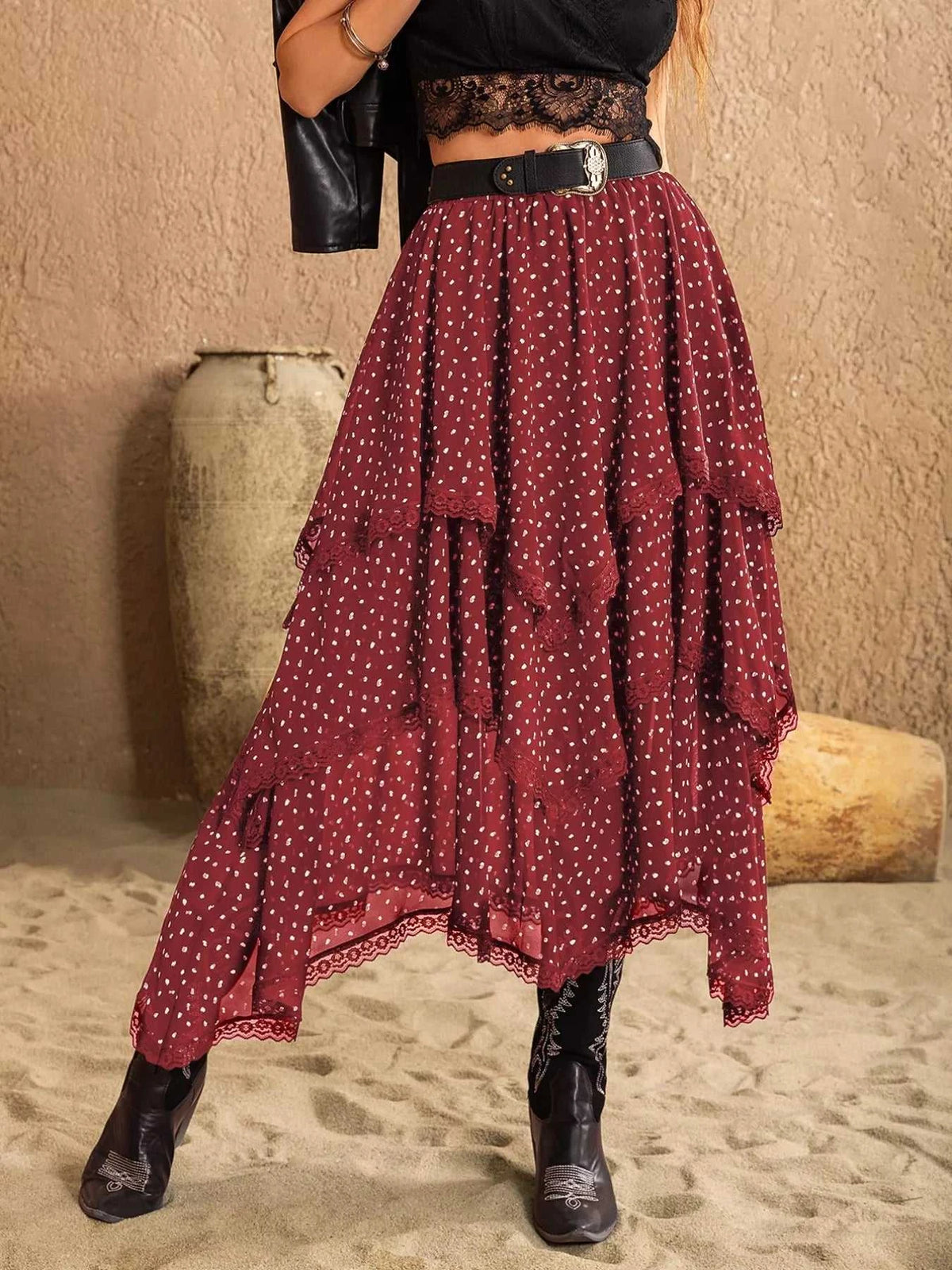 Lace Detail Layered Skirt 100100127231610 74 Affordable Fashion Under $100 Jerry's Apparel 
