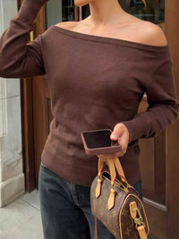 Boat Neck Long Sleeve Sweater 100100396977775 49 Affordable Fashion Under $100 Jerry's Apparel 