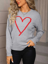 Valentine's Day Heart Graphic Dropped Shoulder Sweater 100100820549712 49 Affordable Fashion Under $100 Jerry's Apparel 