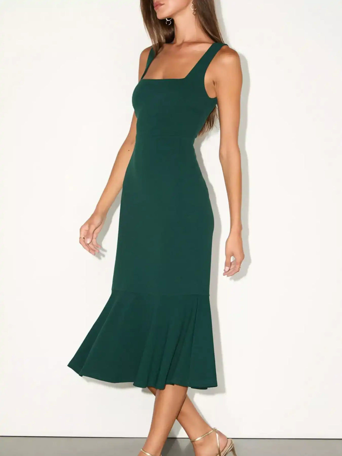 Sleeveless Square Neck Mermaid Midi Dress 101001215514921 49 Affordable Fashion Under $100 Jerry's Apparel 