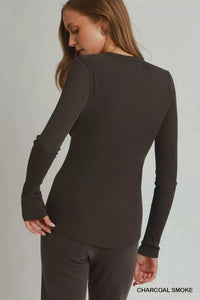 Umgee Brushed Rib Long Sleeve Top 100100739111035 34 Affordable Fashion Under $100 Jerry's Apparel 