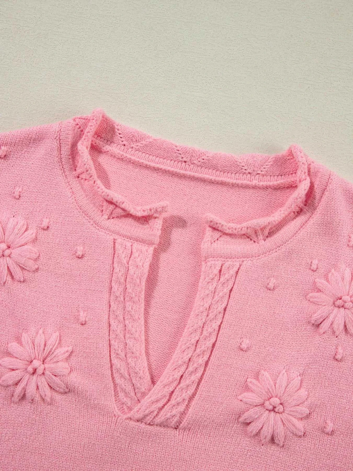 Textured Notched Long Sleeve Sweater 100100103191441 56 Affordable Fashion Under $100 Jerry's Apparel 