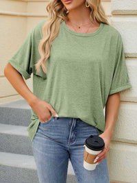 Casual Loose Fit Rolled Sleeve T-Shirt 100100846471189 23 Affordable Fashion Under $100 Jerry's Apparel 