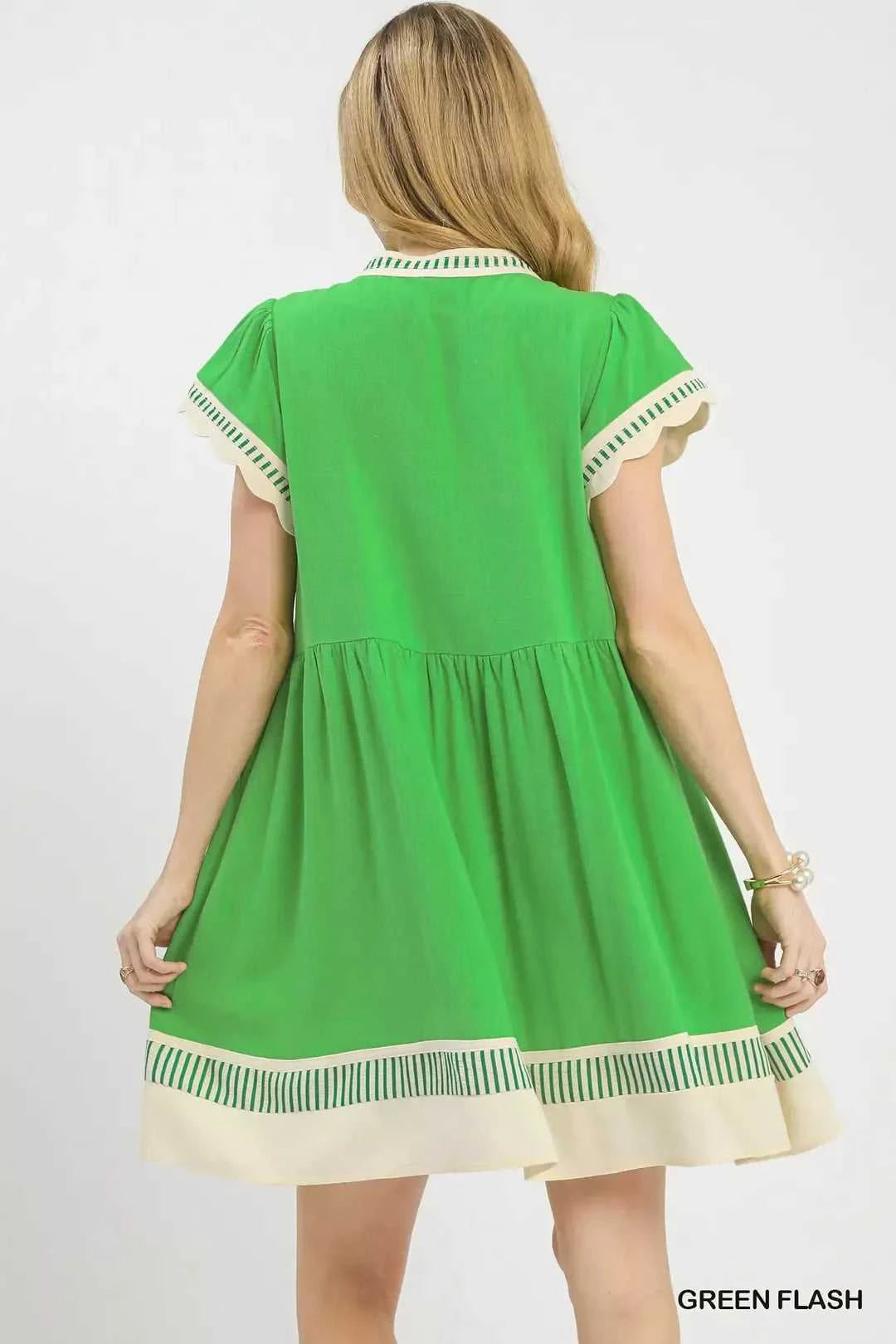 Umgee Linen Color Block Flutter Sleeve Dress 100100672301726 51 Affordable Fashion Under $100 Jerry's Apparel 